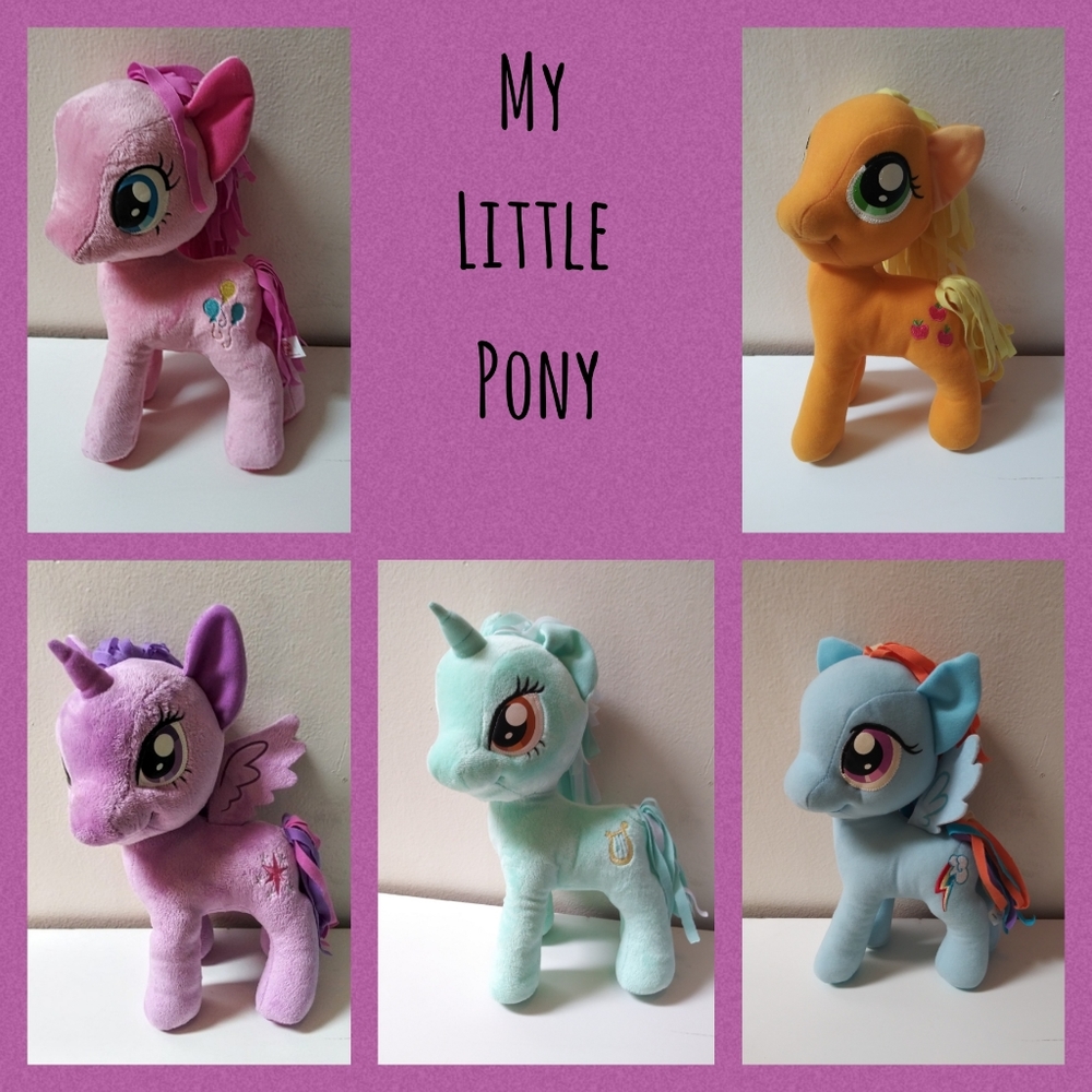 My Little Pony 5 plush lot Pinkie Pie Applejack Rainbow Dash Twilight Sparkle
